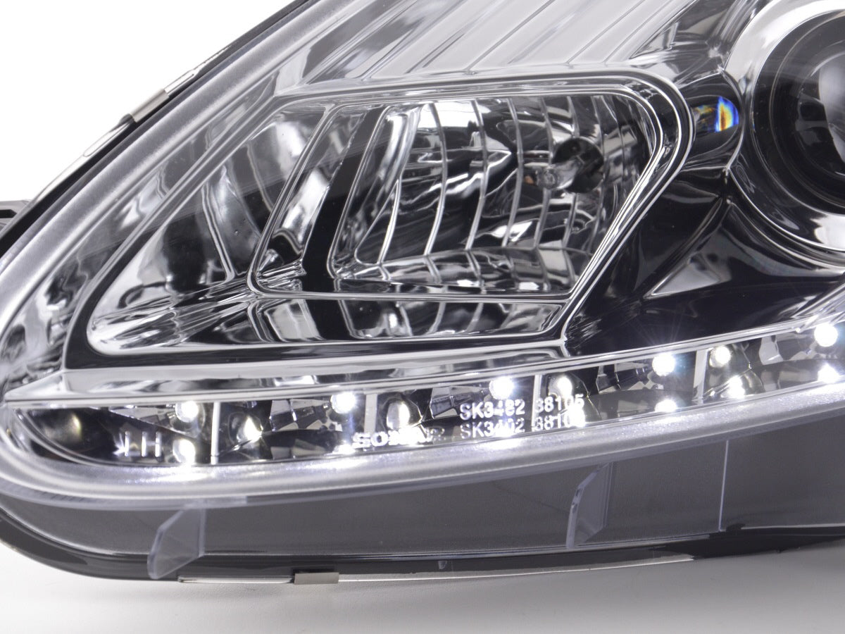Scheinwerfer Set Daylight LED TFL-Optik Fiat Grande Punto Typ 199 05-08 chrom Scheinwerfer Set Daylight LED TFL-Optik Fiat Grande Punto Typ 199 05-08 chrom